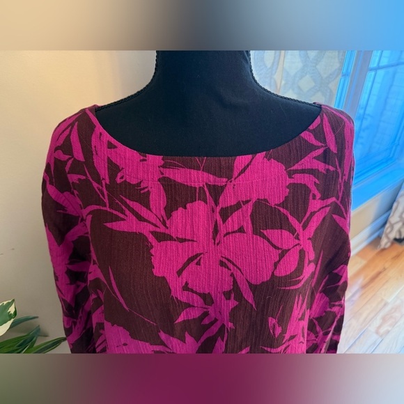 Soft Surroundings Women’s Oceo Gauze Tunic Top Tropical Fuchsia Pink Size 3X NWT - Picture 3 of 16